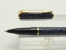 Waterman Laureat Mk II Blue/Grey Marble Rollerball Pen, GT, Needs Ink  *MINT*