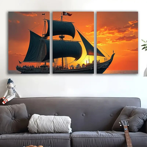 3pcs pirate ship - pirate, sea