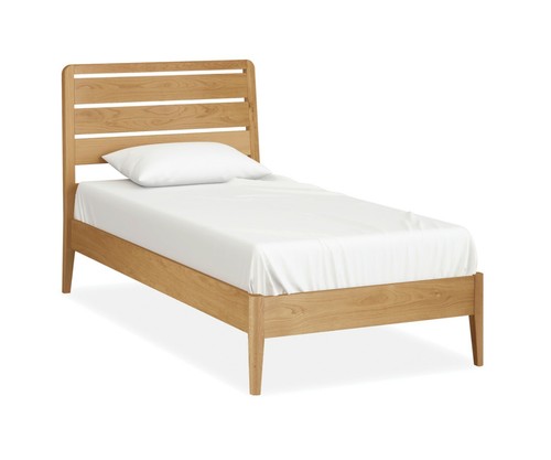 Scandi retro oak single bed - single,