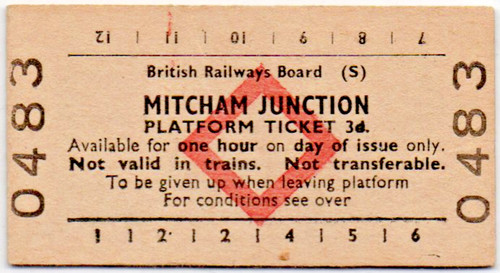 Brb platform ticket - platform, mitcham