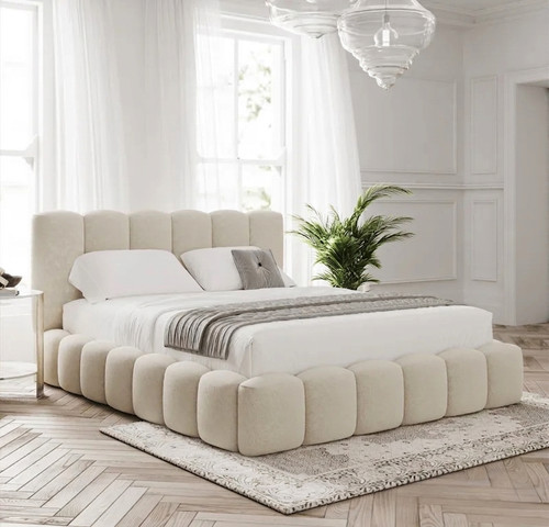 Bubble teddy boucle panel bed - bubble,