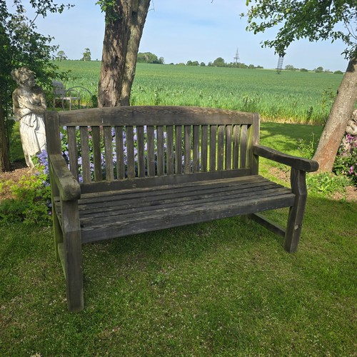 Silvered teak garden bench - teak,