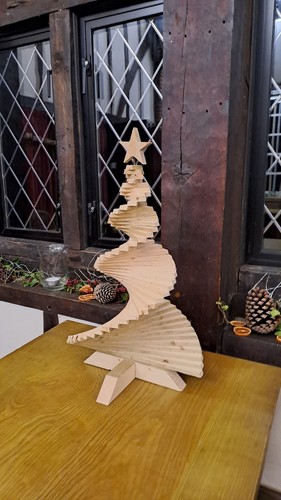 Handmade wooden christmas tree - wooden,