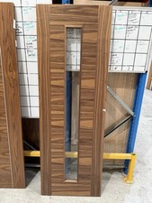 78x27” 35mm Walnut Sofia Glazed Internal Door 