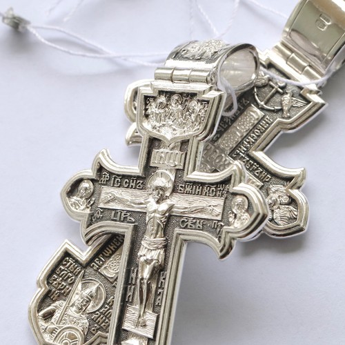 Orthodox silver cross - silver, st