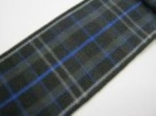 Tartan Ribbon Corsage Buttonhole 16mm wide ribbon with Thistle Leaves Heather 