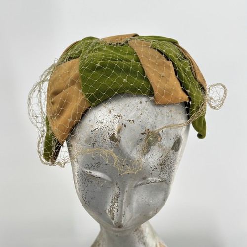 Vintage turban hat - veil, draped