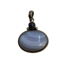 925 Silver & Blue Lace Agate Pendant