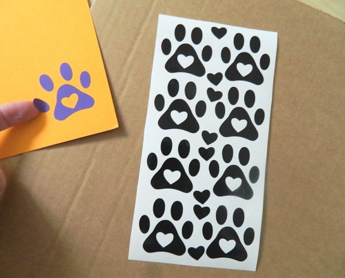 Heart paw print stickers - heart,