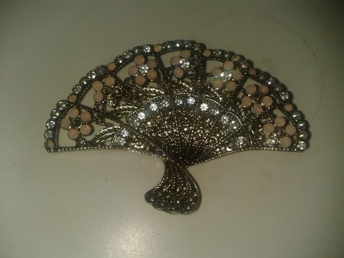 Vintage peacock floral fan
