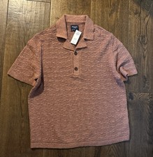 Abercrombie & Fitch Knit Polo Brown Large