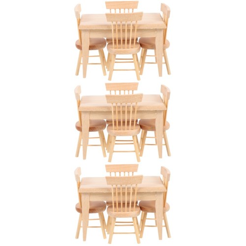Khaki miniature wooden dining - khaki,