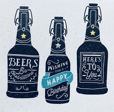 Hotchpotch Beers Birthday Black and White Greeting Card