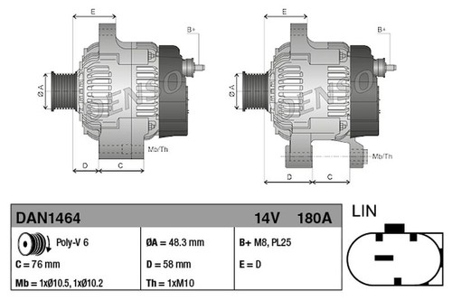 Denso alternator dan1464 - denso,