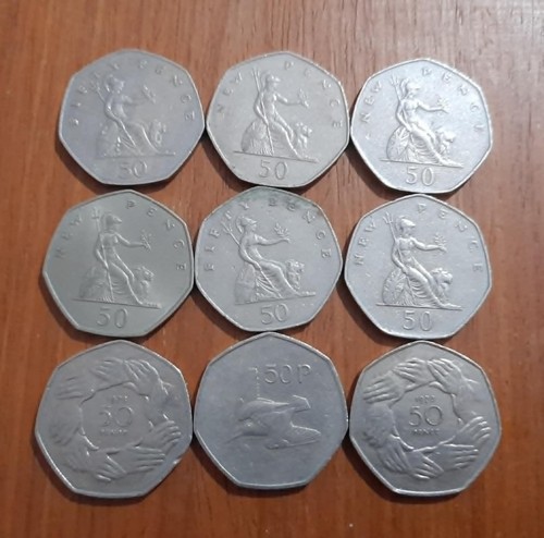 Old large 50p coin eu - old,
