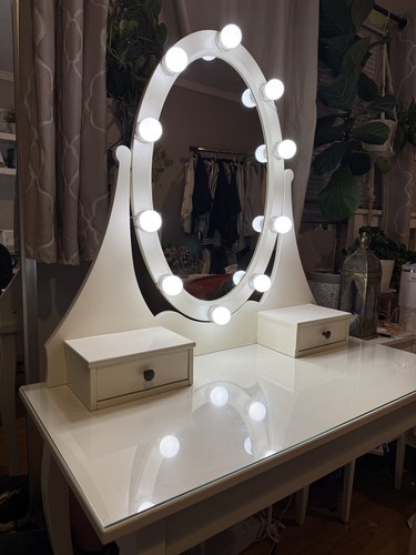 White vanity desk with - white,