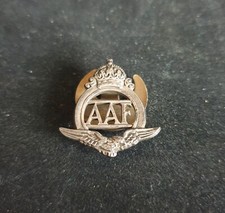 WW2 British Home Front Auxiliary Air Force Numbered Lapel Badge c.1925-45