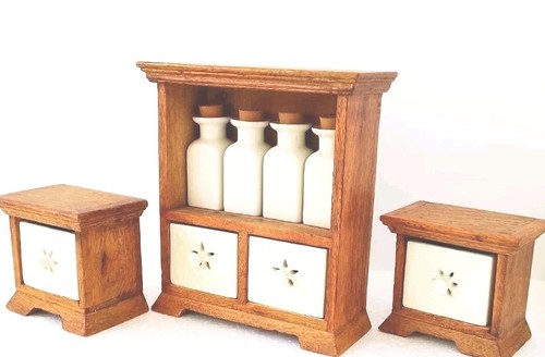 Vintage solid oak wood - solid, ceramic