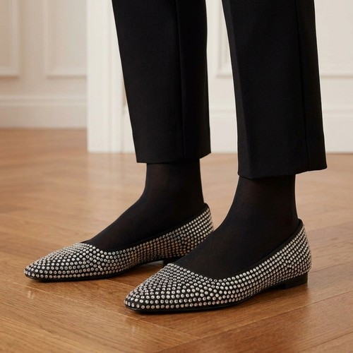 Zara studded ballet flats - zara,