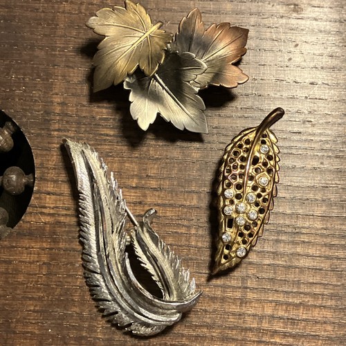 Leaf feather design brooch - 3,