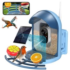 Smart Bird Feeder with Camera Solar Powered,2K Live Video,AI Bird Identification
