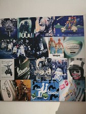 Classic Vespa Retro SCOOTER Old 30x30 Inch Canvas Framed ART WALL HANGING Blues 