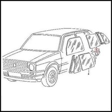 NOS VW MK2 GOLF/JETTA 5-DOOR N/S/R DOOR WINDOW DROP GLASS CLEAR OEM RARE