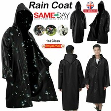 Raincoat Women Men Waterproof Outdoor EVA Cloth Long Rain Coat Poncho With Hat