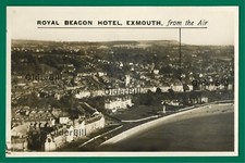 RP Exmouth Royal Beacon Hotel from the air SFS real photo postcard