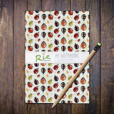 Ladybirds A5 Notebook, 36 Plain Recycled Pages, Insect, Bugs, Nature Notes