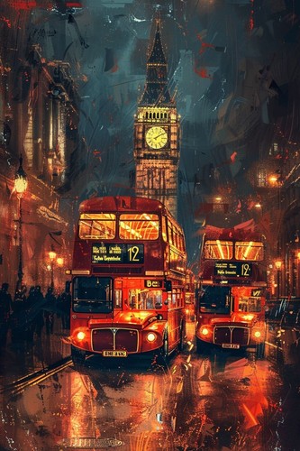 London big ben red - red, canvas