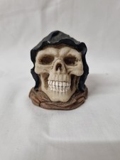 Resin Reaper Skull Ornament Wearing Black Hood 'Grim Reaper'