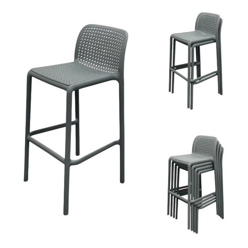 Grey stacking bar stools - bar,