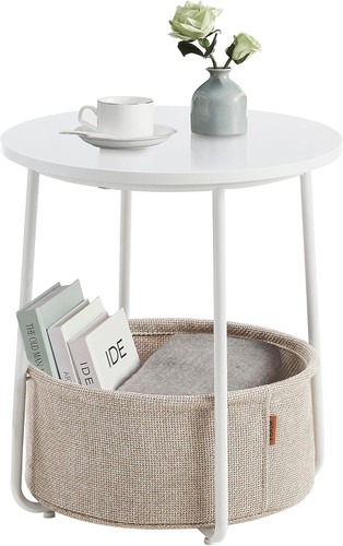 Round side table with storage - with,