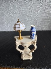 doll house furniture  ivory wall table light/vase 1.12th