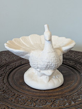 Peacock Candy Key Dish Ceramic Bisque Ready to Paint Unpainted Holland Mold Bird