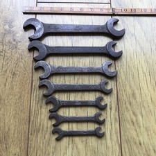 7 Vintage 1940s Snail Brand Whitworth Spanners 5/8”  W to 1/8” W.
