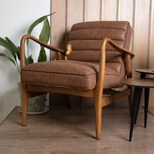 Tan faux leather armchair - tan,