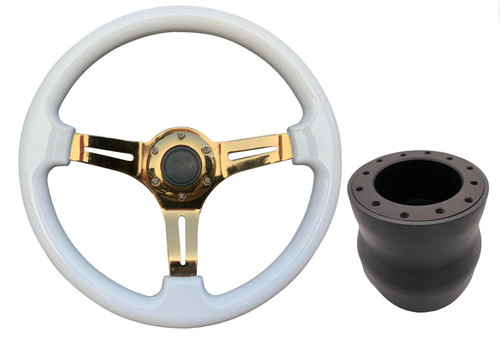 White gold steering wheel - gold, ts
