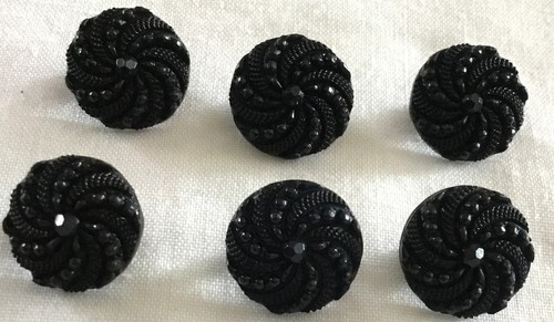 Vintage black buttons - buttons, (14mm)