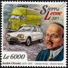 André-Gustave Citroën & CITROEN H Van & AMI 6 Classic Car Stamp (2015)