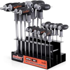18PC T-Hand Allen Wrench Ball End Hex Key Set Imperial & Metric w/ Storage Stand