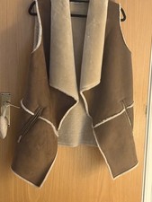 Women's Light Brown Faux Suede Gilet