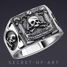 Freemason Ring Masonic Skull