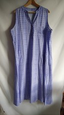 Ladies Large 20/22 Vintage Check Tabbard Overall Dinner Lady Apron Smock Dress 