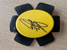 Carl Fogarty Signed Yellow Knee Slider, Goodwood, Superbikes (2) *COA*
