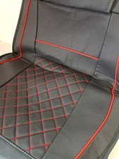 BNWOT LARGE Luxury Car Van Seat Cover Leatherette Black Red CG W34
