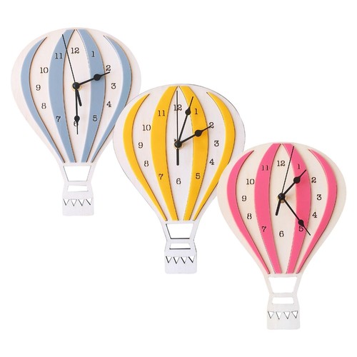 Cartoon hot air balloon clock - air,