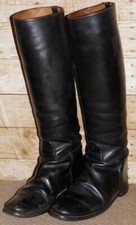 English Made Black Leather Equestrian Riding Boots - UK Size 9