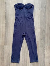NEW ACNE PLAYSUIT BLUE DENIM STRETCH COTTON JUMPSUIT CATSUIT SMALL STRETCH SS/10